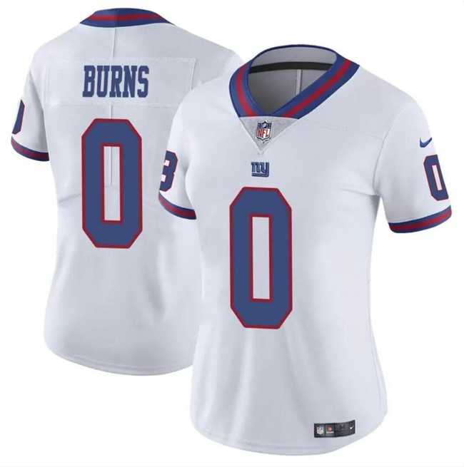 Women's New York Giants #0 Brian Burns White Stitched Jersey Dzhi